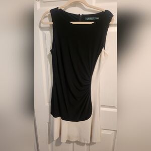 Ralph Lauren Black with Cream Accents Sheath Dress Size 12